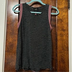 Woven tank with ribbon detail | M